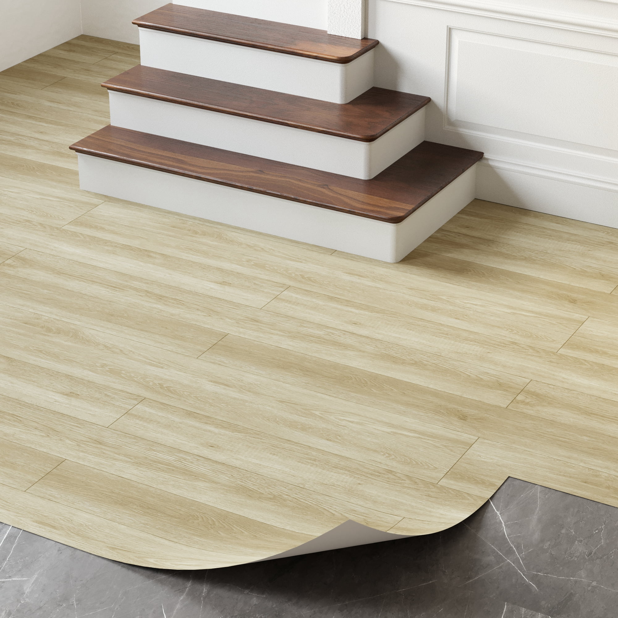 Oxdigi 23.6" X 196" Contact Paper Vinyl Flooring Roll Self Adhesive Wood Plank Film