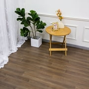 Oxdigi Vinyl Flooring Roll 39.3x393 inches, PVC Leather-Like Linoleum Floor Covering with Tape, Removable- No Adhesive Backing Nature Wood