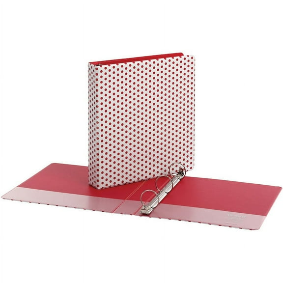 Oxford 1-1/2" Back-mounted Round Ring Binder - 1 1/2" Binder Capacity - 350 Sheet Capacity - Round Ring Fastener(s) - 2 Internal Pocket(s) - Red - 1 E | Bundle of 2 Each