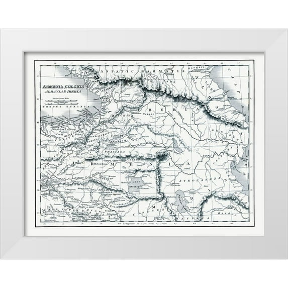 Oxford 18x15 White Modern Wood Framed Museum Art Print Titled - Asia Armenia Colchis Albania Iberia - Oxford 1828