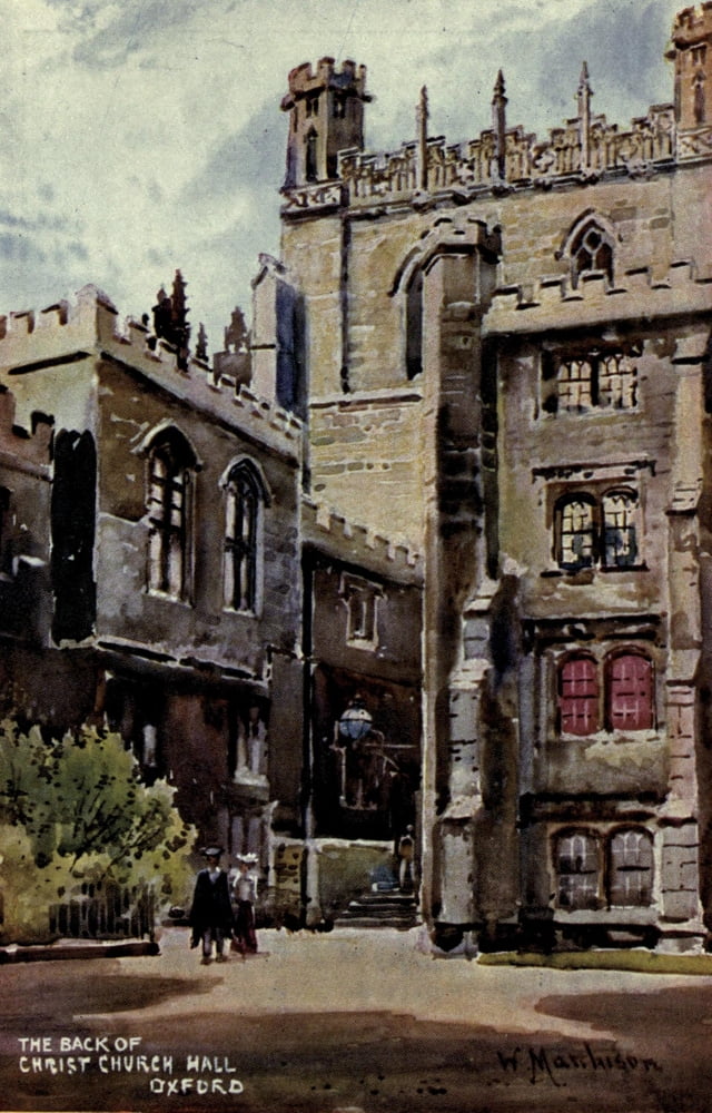 Oxford 1905 Back of Christ Church Hall Canvas Art - William Matthison (18 x 24)