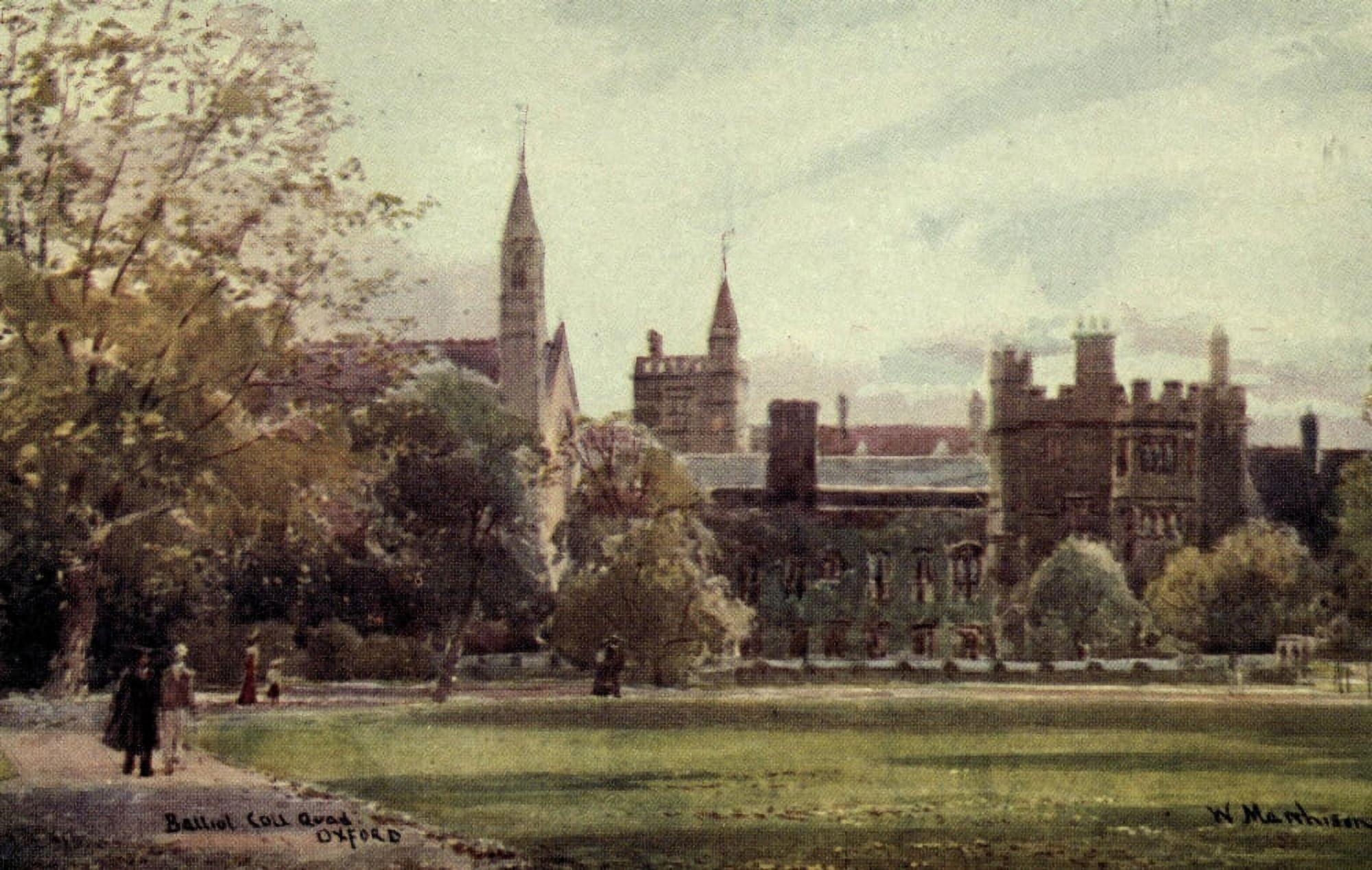 Oxford 1905 Balliol College Quadrangle Canvas Art - William Matthison (18 x 24)