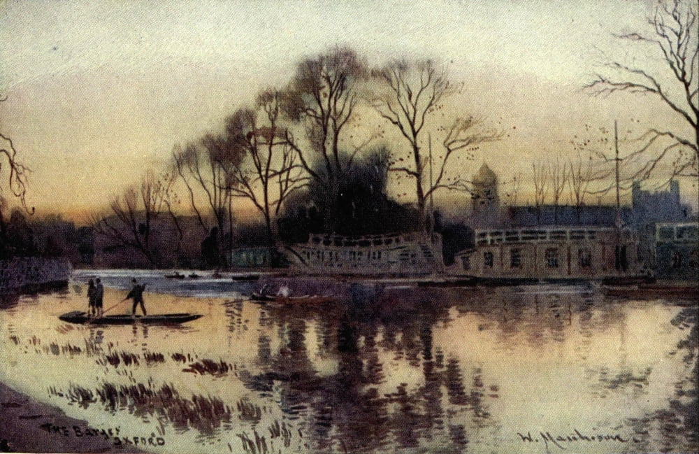 Oxford 1905 Barges Canvas Art - William Matthison (18 x 24)