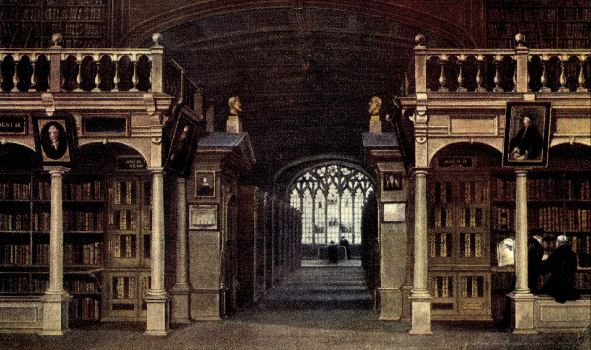 Oxford 1905 Bodleian Library Canvas Art - Rudolph Ackermann (18 x 24)