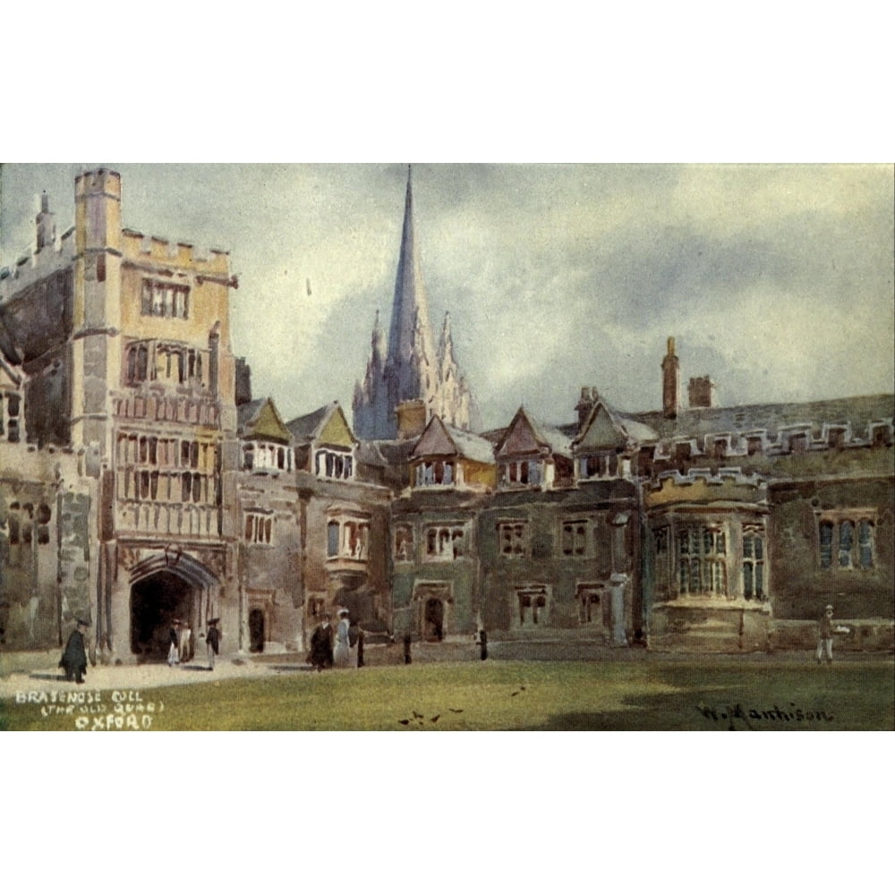 Oxford 1905 Brasenose College the old Quadrangle Poster Print by ...