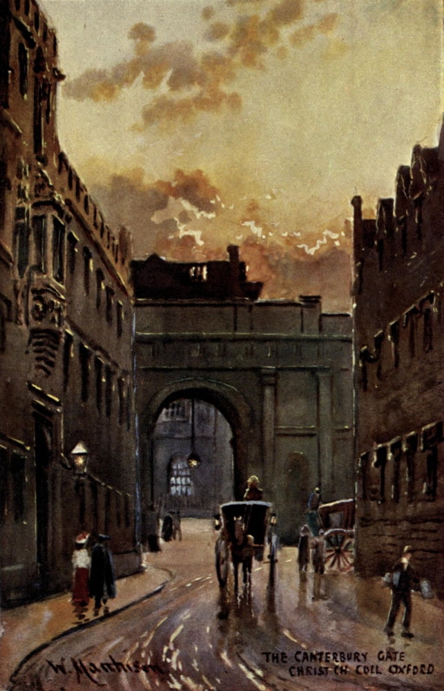 Oxford 1905 Canterbury Gate Christ Church College Canvas Art - William Matthison (24 x 36)