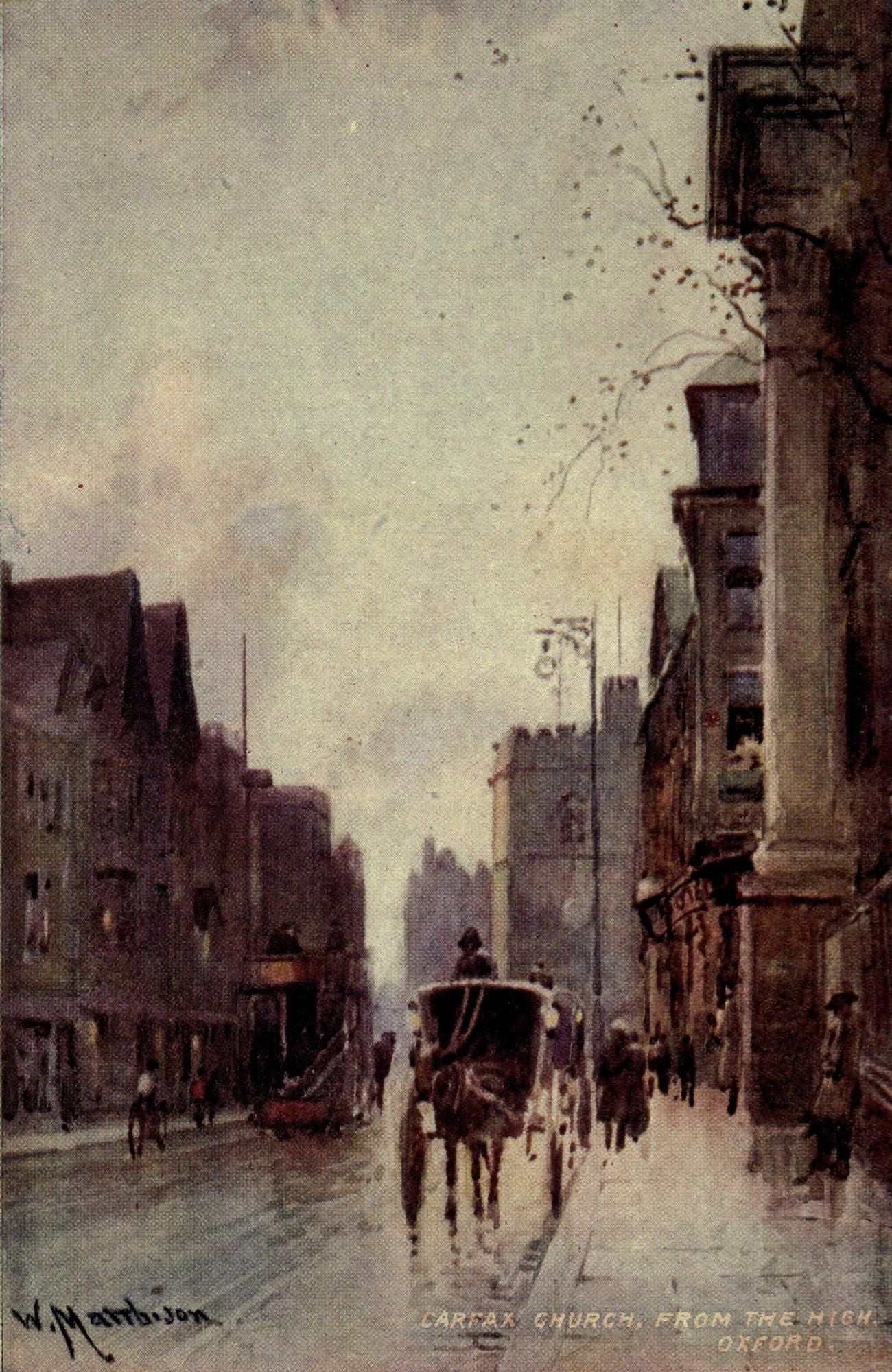 Oxford 1905 Carfax Church Canvas Art - William Matthison (18 x 24)