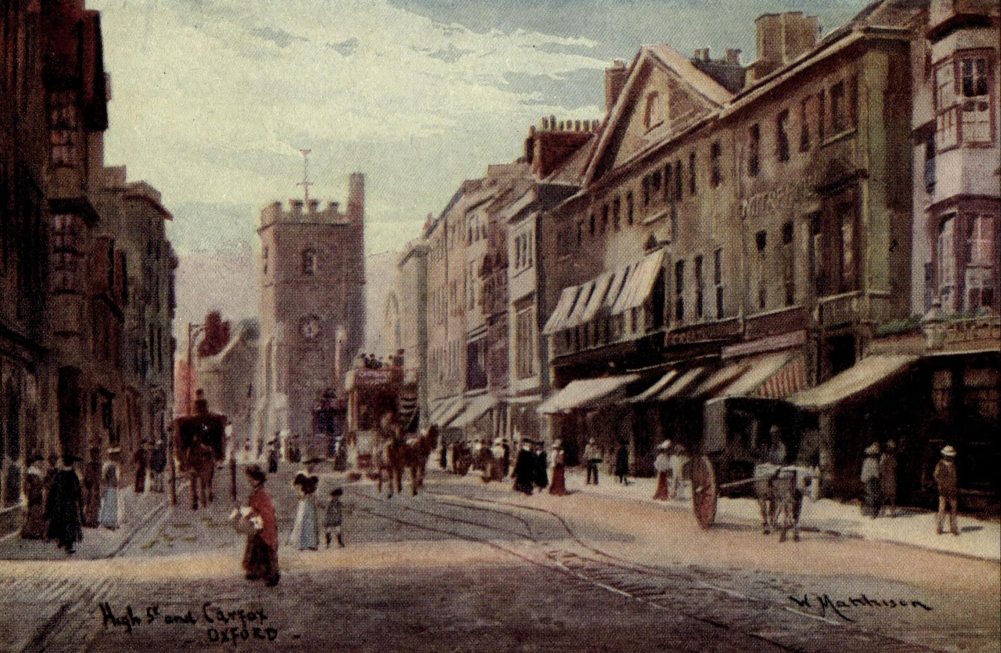 Oxford 1905 Carfax & High Street Canvas Art - William Matthison (18 x 24)