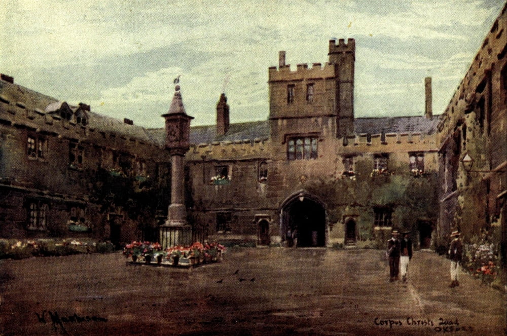 Oxford 1905 Corpus Christi Quadrangle Canvas Art - William Matthison (24 x 36)