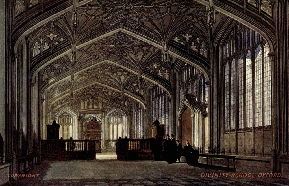 Oxford 1905 Divinity School Canvas Art - Rudolph Ackermann (18 x 24)