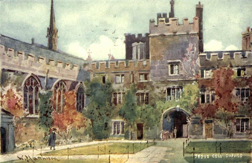 Oxford 1905 Jesus College Quadrangle Canvas Art - William Matthison (24 x 36)