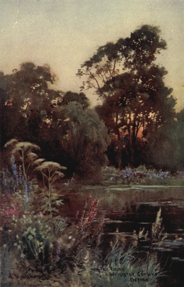 Oxford 1905 Lake Worcester Gardens Canvas Art - William Matthison (18 x 24)