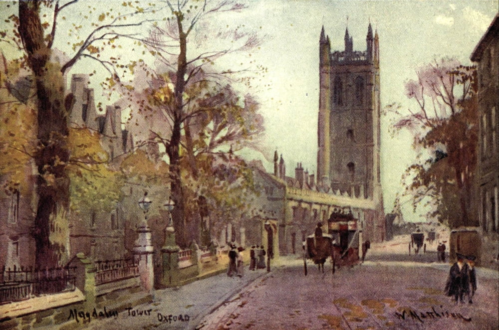 Oxford 1905 Magdalen Tower Canvas Art - William Matthison (18 x 24)