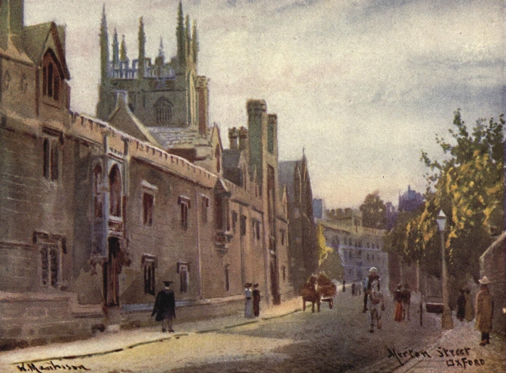 Oxford 1905 Merton Street Canvas Art - William Matthison (18 x 24)