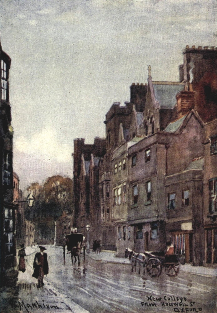Oxford 1905 New College from Holywell Street Canvas Art - William Matthison (24 x 36)