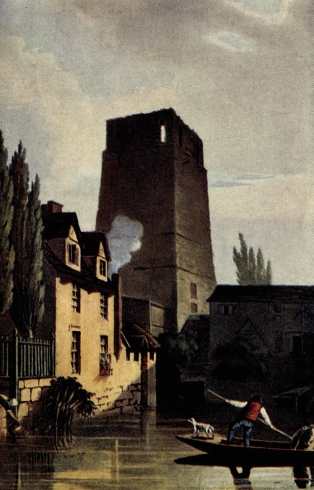 Oxford 1905 Old Tower Canvas Art - Rudolph Ackermann (18 x 24)