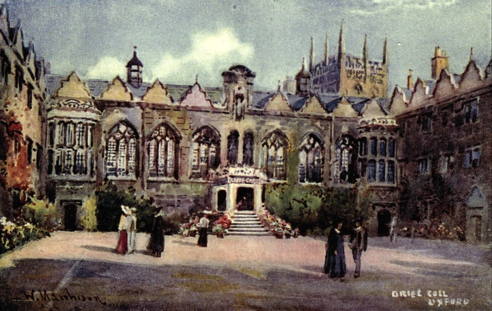 Oxford 1905 Oriel College inside Canvas Art - William Matthison (24 x 36)