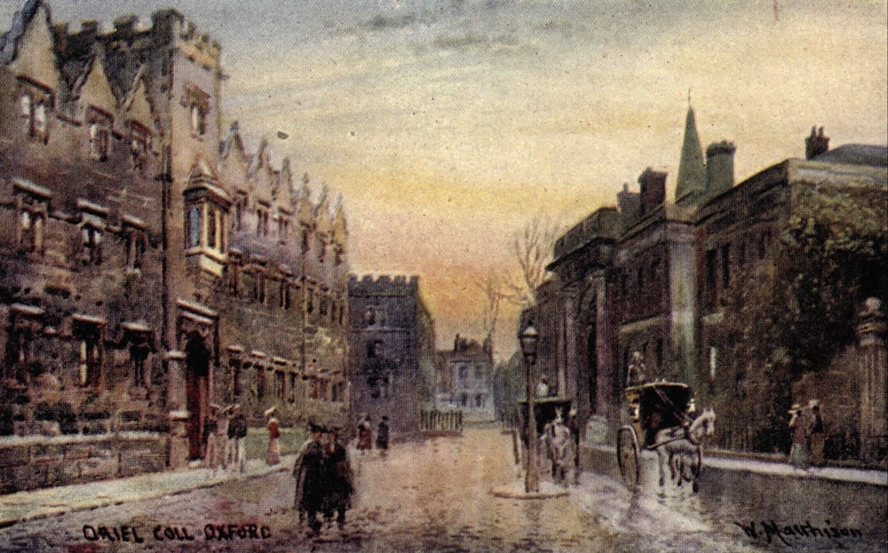 Oxford 1905 Oriel College outside Canvas Art - William Matthison (24 x 36)