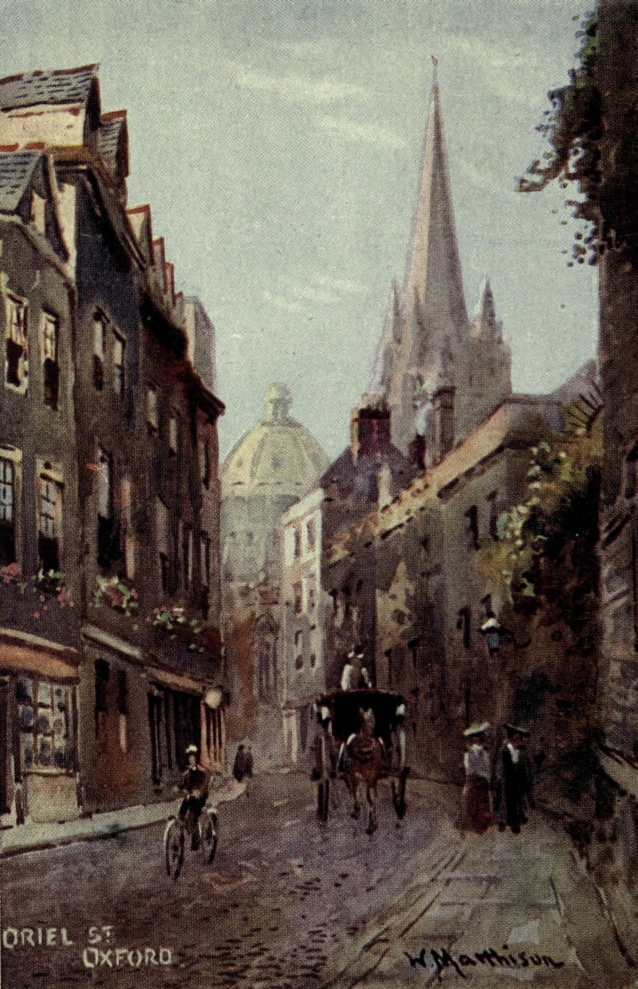 Oxford 1905 Oriel Street Canvas Art - William Matthison (18 x 24)