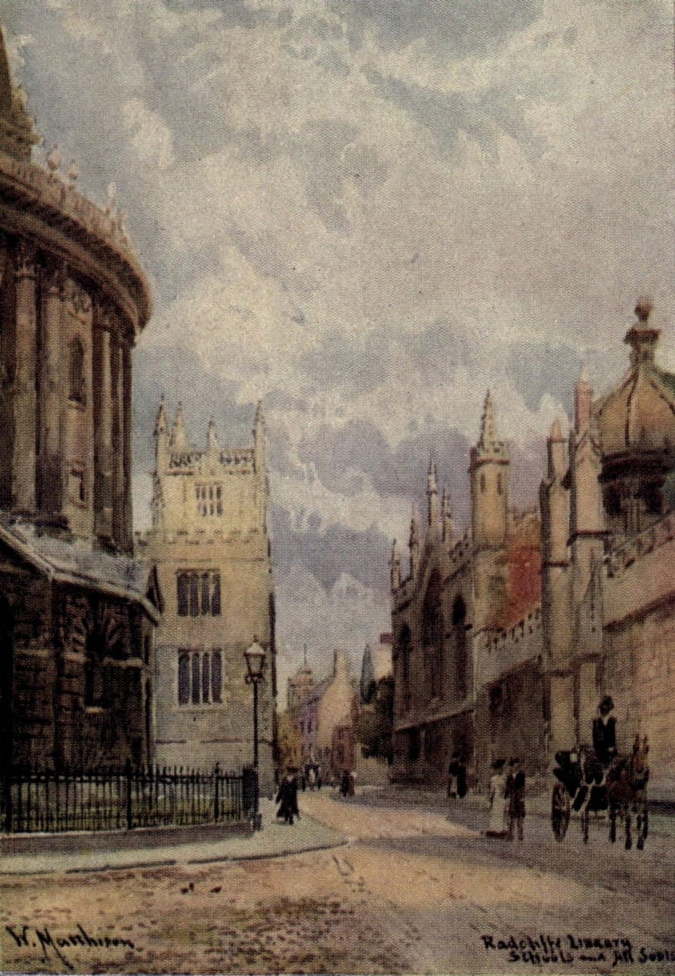 Oxford 1905 Radcliffe Library Schools & All Souls Canvas Art - William Matthison (24 x 36)