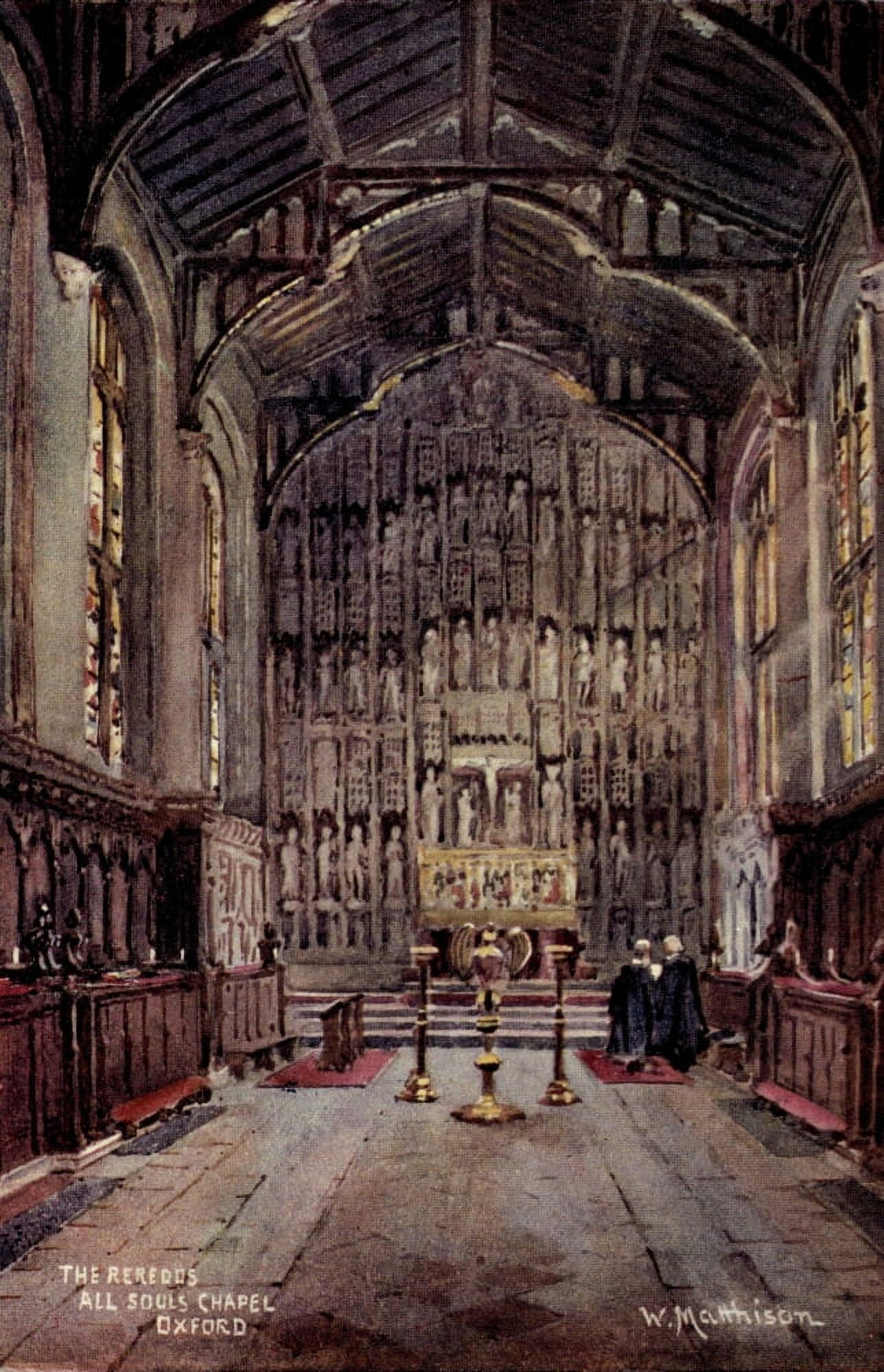 Oxford 1905 Reredos All Souls Chapel Canvas Art - William Matthison (18 x 24)