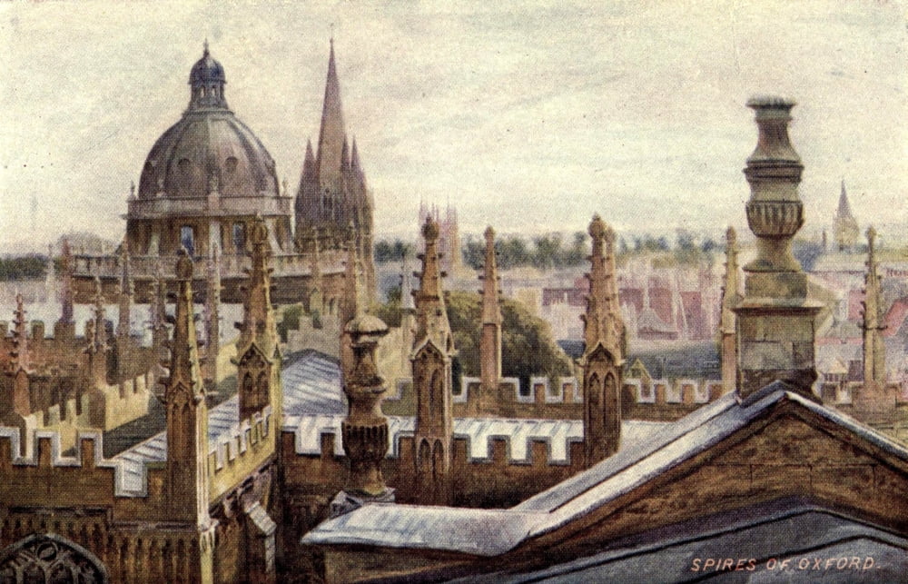 Oxford 1905 Spires of Oxford Canvas Art - Walter Tyrwhitt (18 x 24)
