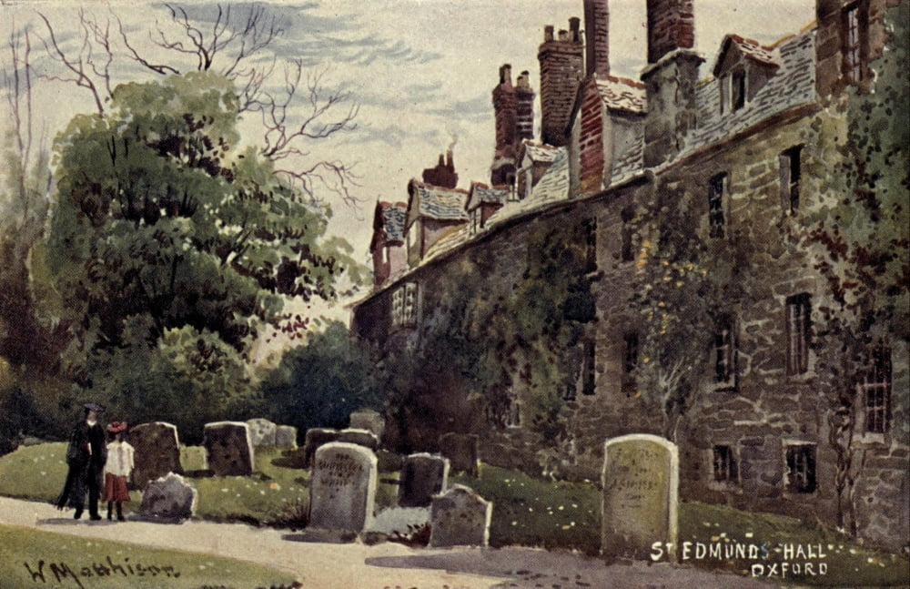 Oxford 1905 St Edmunds Hall Canvas Art - William Matthison (24 x 36)