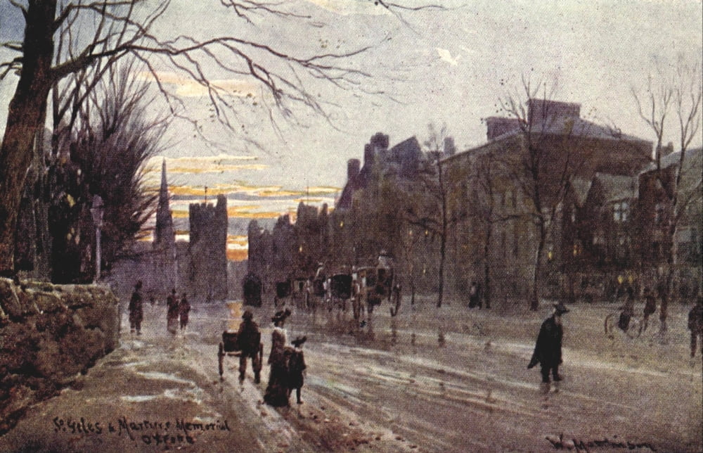 Oxford 1905 St Giles & Martyrs Memorial Canvas Art - William Matthison (24 x 36)