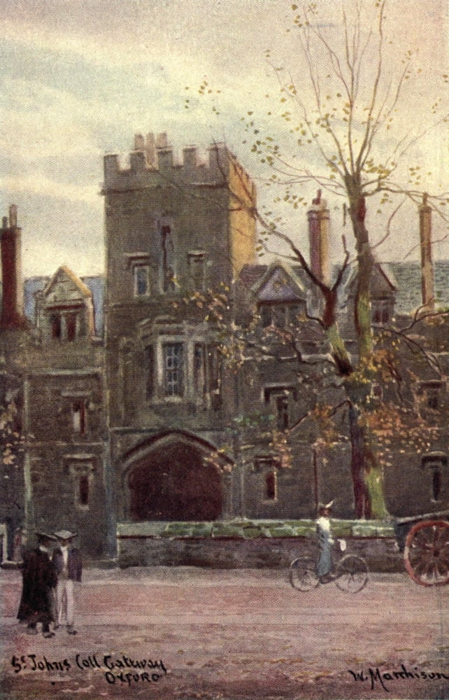 Oxford 1905 St Johns College Gateway Canvas Art - William Matthison (18 x 24)
