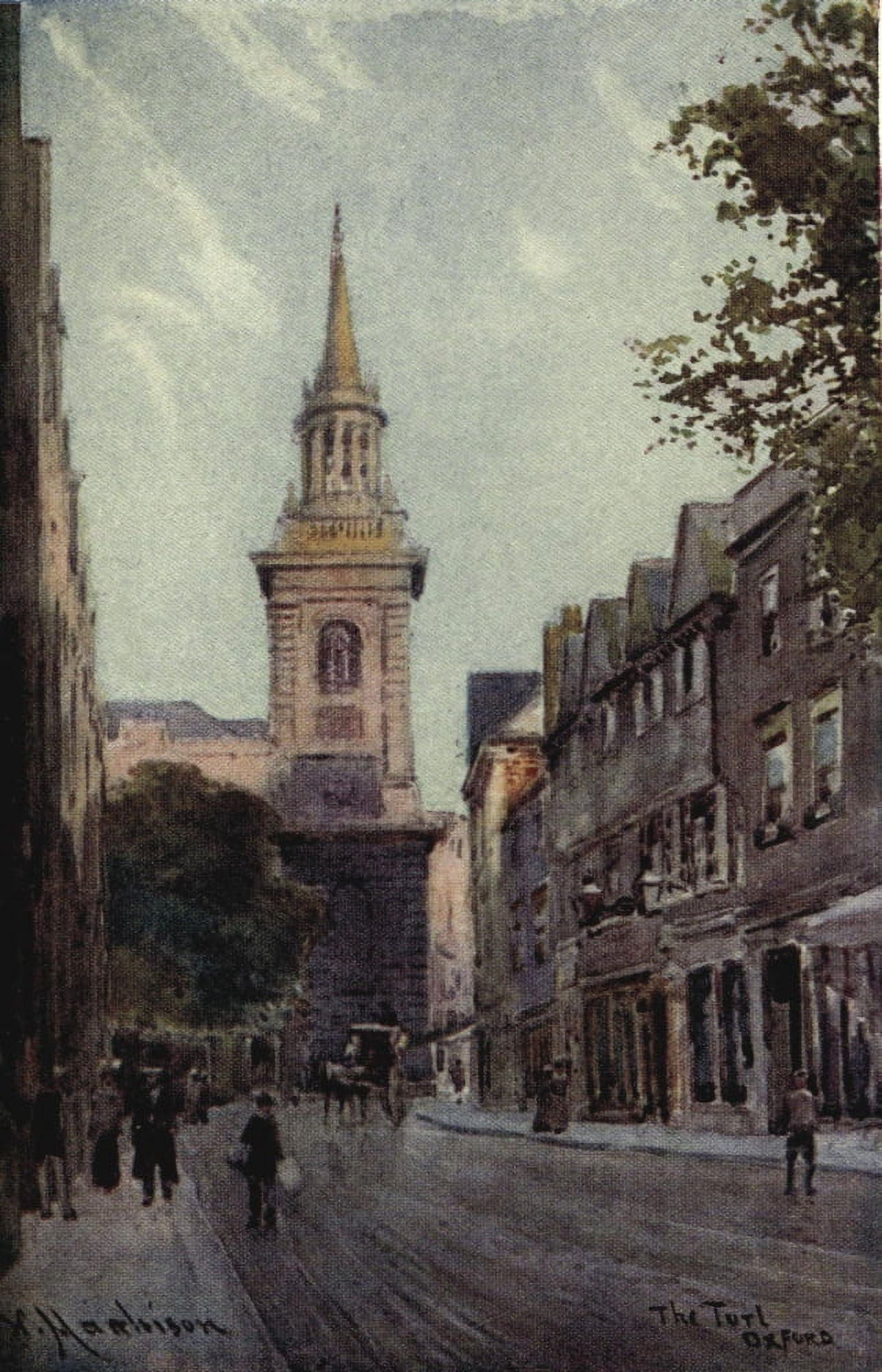 Oxford 1905 The Turl Canvas Art - William Matthison (18 x 24)