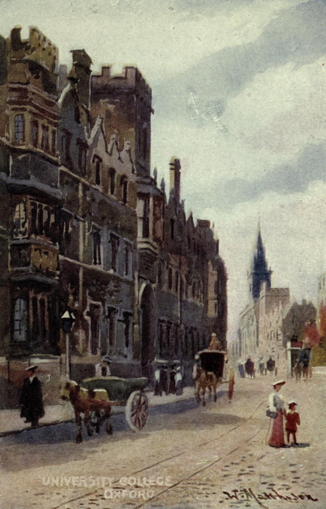 Oxford 1905 University College Oxford Canvas Art - William Matthison (24 x 36)