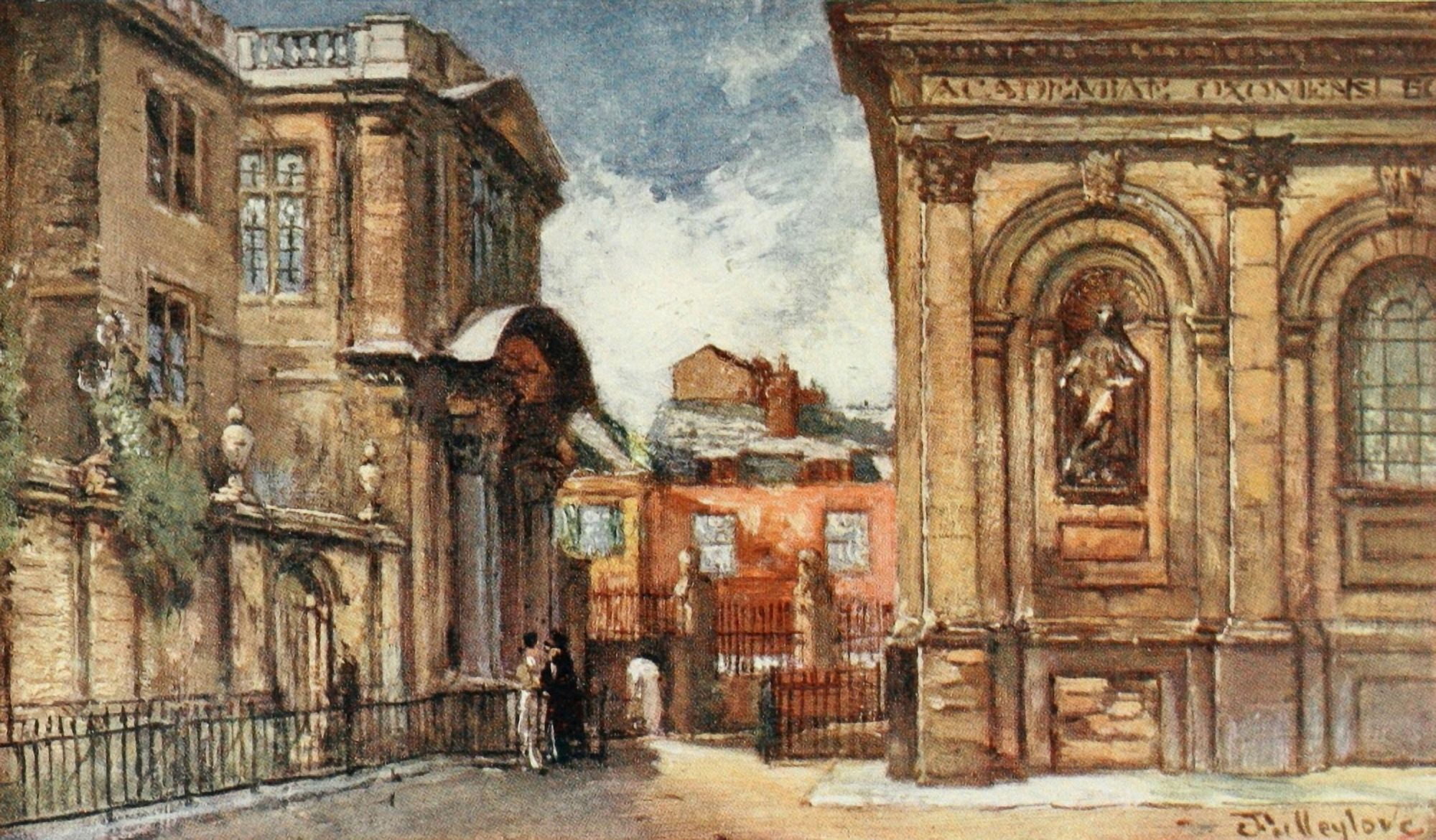 Oxford 1922 Ashmolean Museum & Sheldonian Theatre Canvas Art - John Fulleylove (24 x 36)