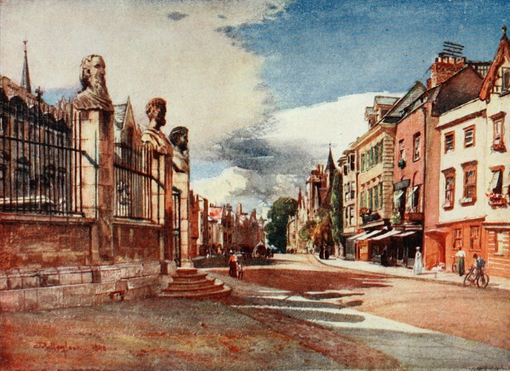 Oxford 1922 Broad Street looking west Canvas Art - John Fulleylove (18 x 24)