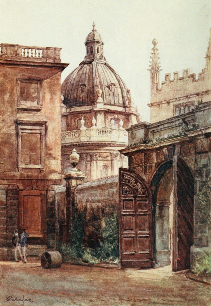 Oxford 1922 Hertford College & Radcliffe Library Canvas Art - John Fulleylove (18 x 24)