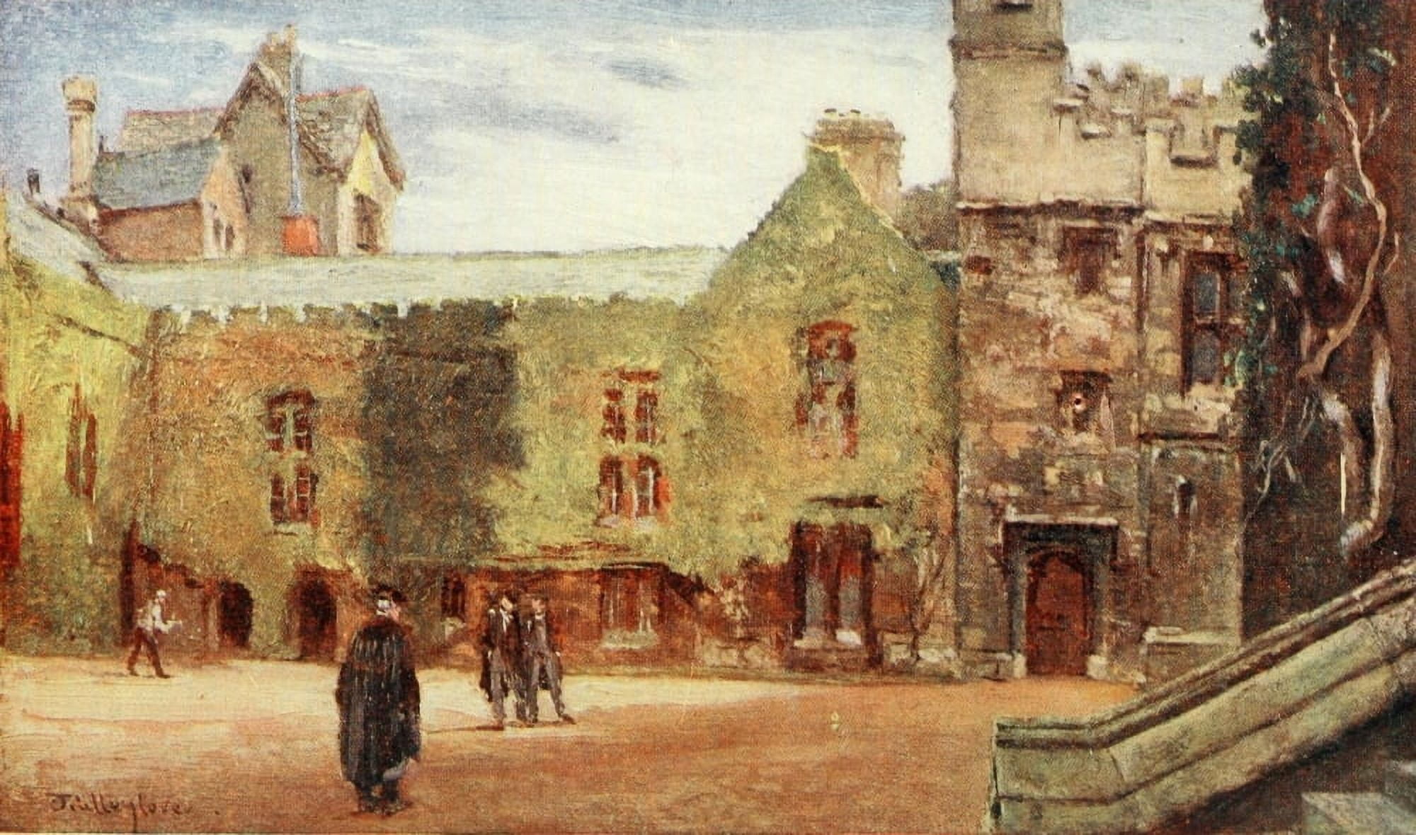 Oxford 1922 Merton College & St Alban Hall Canvas Art - John Fulleylove (24 x 36)