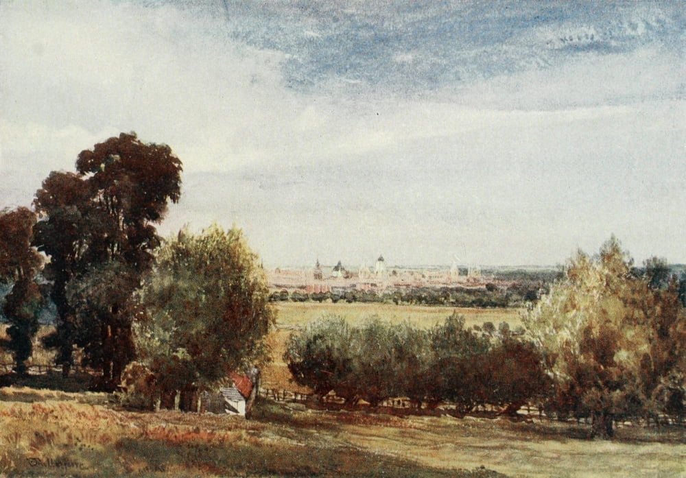 Oxford 1922 Oxford from South Hinksey Canvas Art - John Fulleylove (18 x 24)