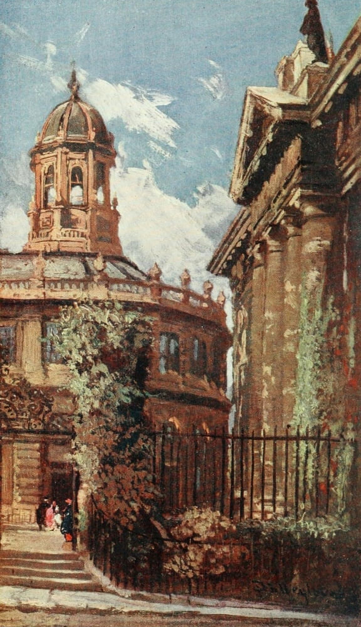 Oxford 1922 Sheldonian Theatre & Old Clarendon Buildings Canvas Art - John Fulleylove (18 x 24)