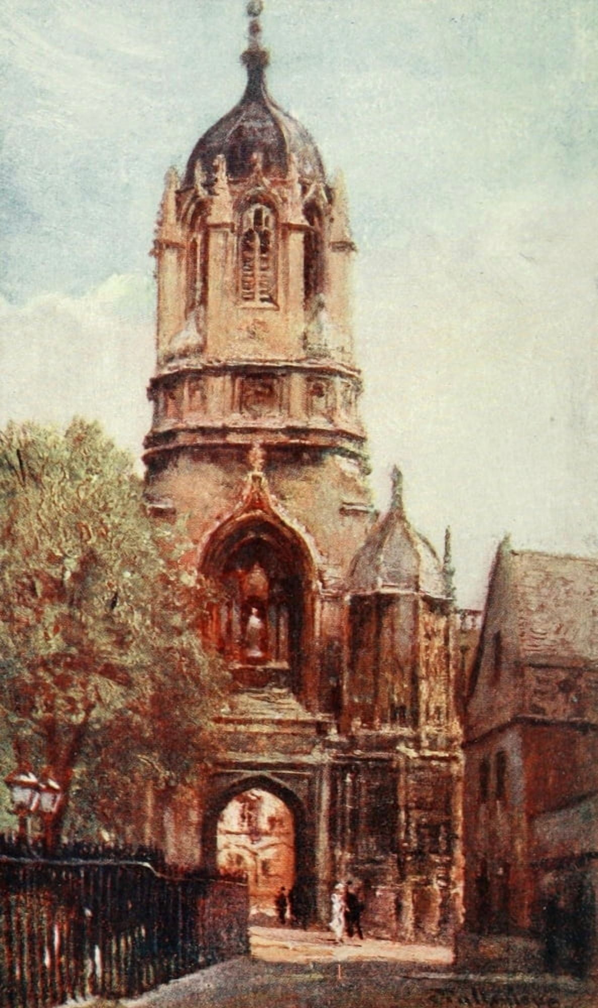 Oxford 1922 Tom Tower Christ Church College Canvas Art - John Fulleylove (18 x 24)