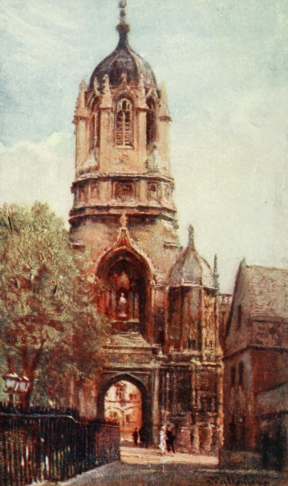 Oxford 1922 Tom Tower Christ Church College Canvas Art - John Fulleylove (24 x 36)
