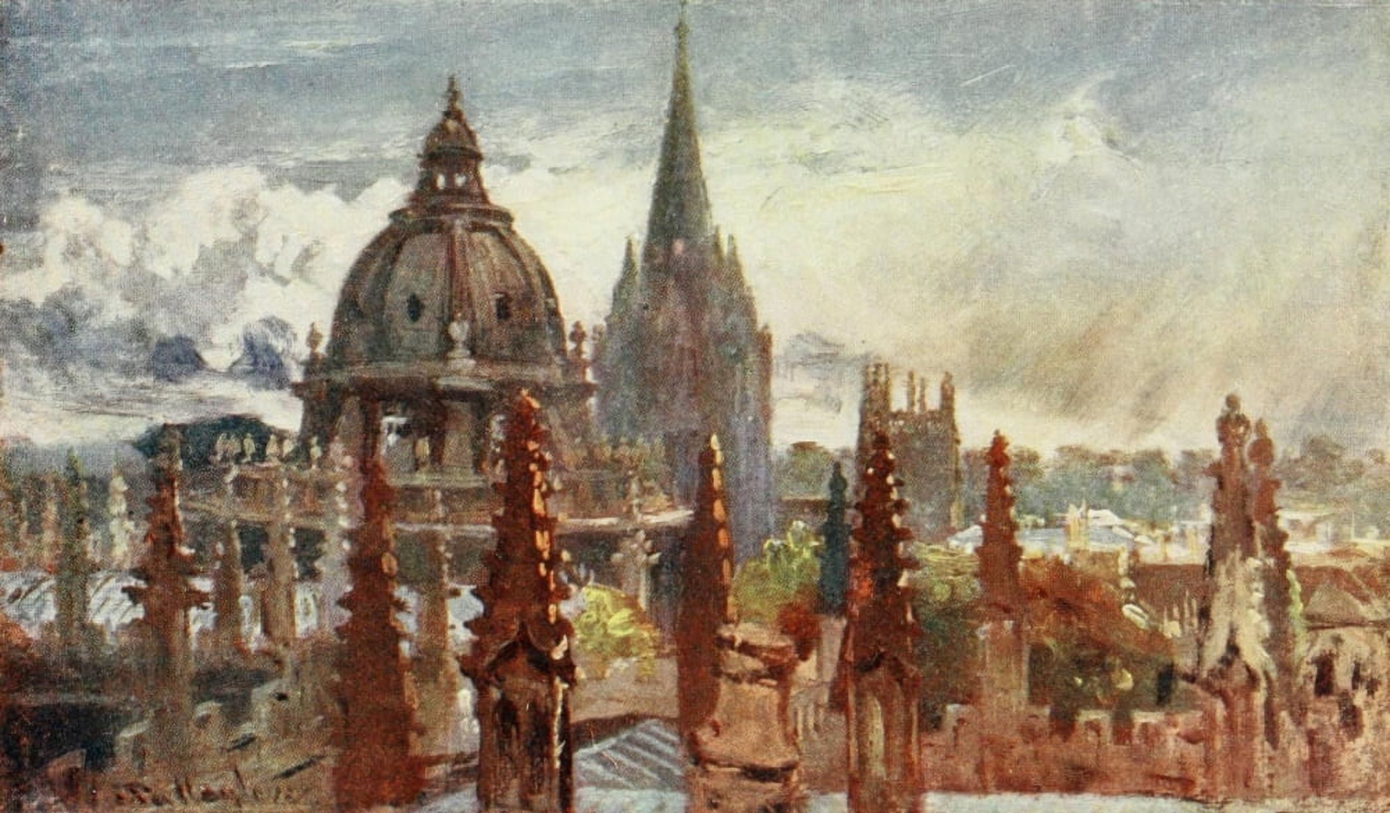 Oxford 1922 View from the Sheldonian Theatre Canvas Art - John Fulleylove (24 x 36)