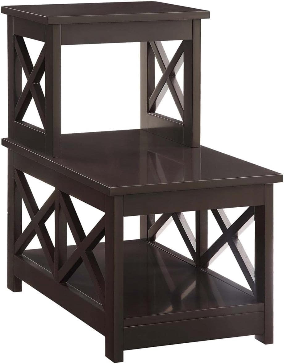 Two Step Work Table Oxford 2 Step Chairside End Table, Espresso - Walmart.com