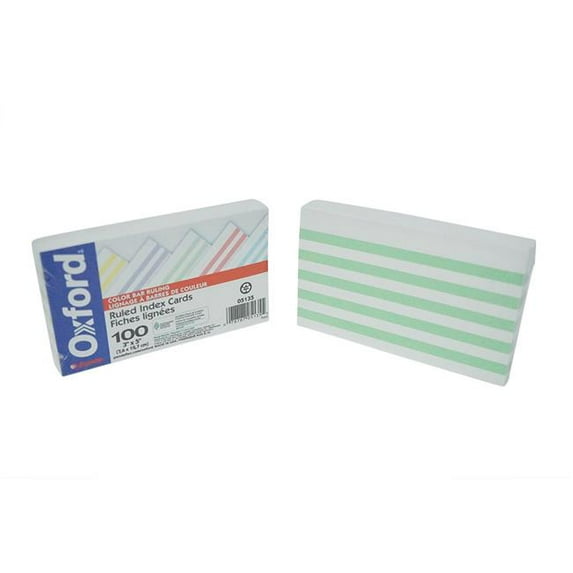 Oxford 2303730 3 x 5 in. Color Bar Ruled Index Cards - 100 Piece - Case of 72 - 72 Per Pack