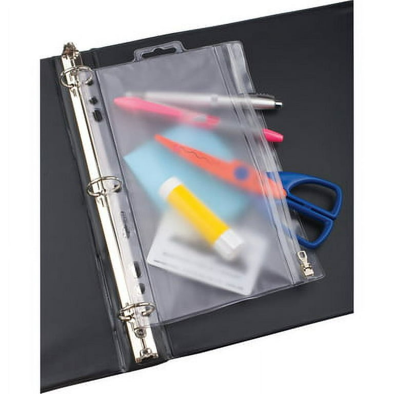 Zippered Ring Binder Pocket, 6 x 9.5, Clear Zippered Ring Binder Pocket, 6 x 9.5, Clear