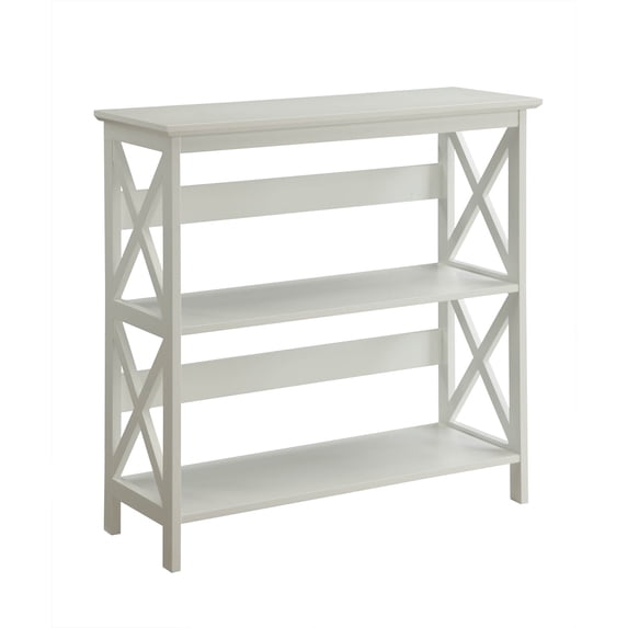Convenience Conccepts Oxford 3 Tier Bookcase Entryway Hall Table, White