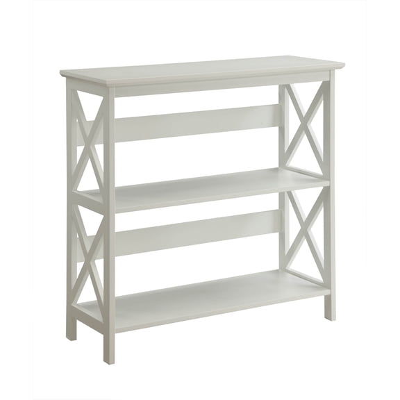 Convenience Conccepts Oxford 3 Tier Bookcase Entryway Hall Table, White