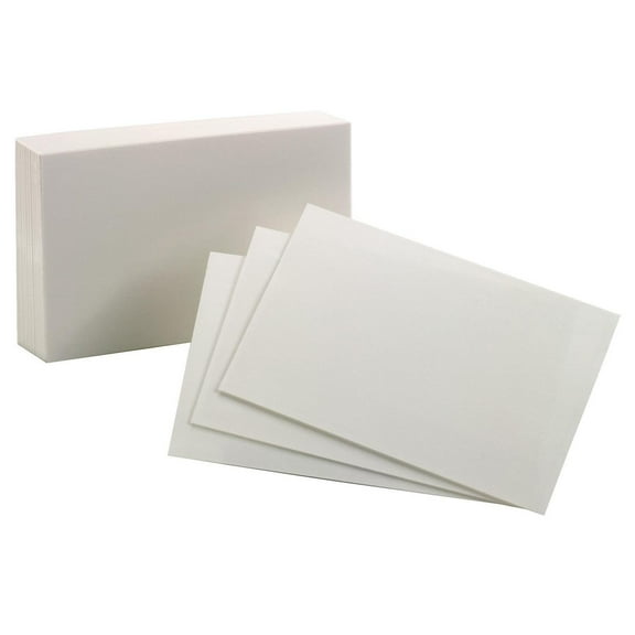 Oxford 4 X 6 White Index Cards blank on both sides for versatile, reversible study, 100 Per pack