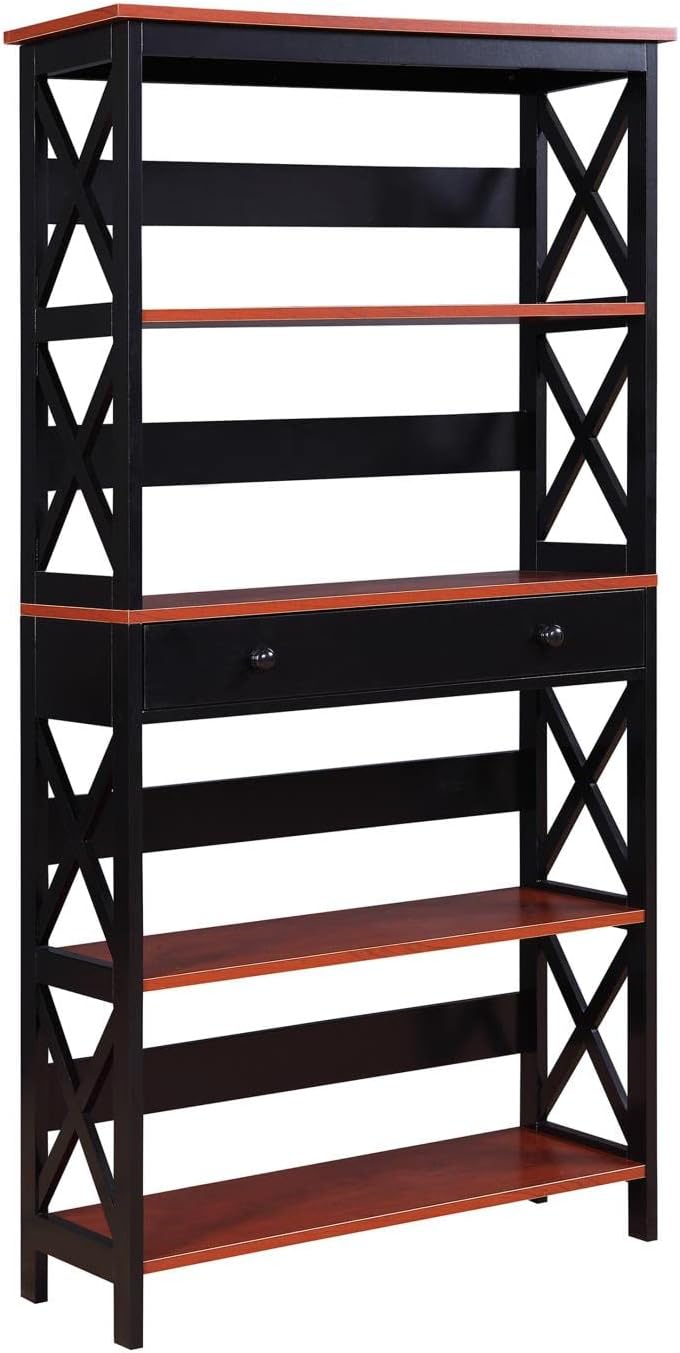 Oxford 5 Tier Bookcase with Drawer Espresso