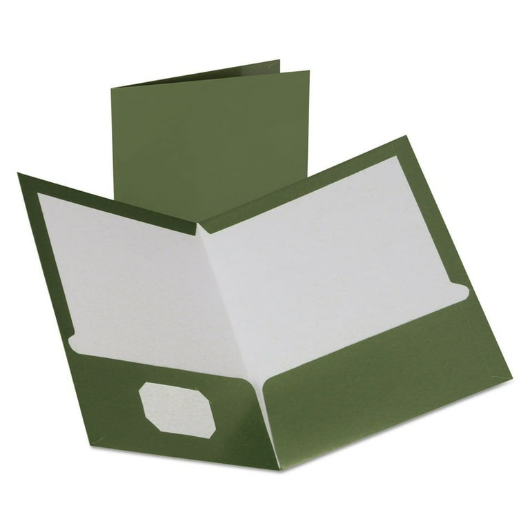 Two-Pocket Laminated Folder, 100-Sheet Capacity, 11 x 8.5, Metallic Green, 25/Box Two-Pocket Laminated Folder, 100-Sheet Capacity, 11 x 8.5, Metallic Green, 25/Box