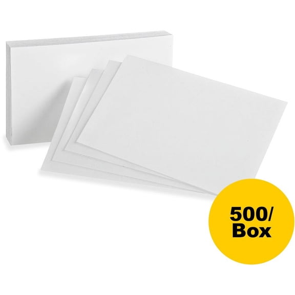 Oxford, OXF50BX, Plain Index Cards, 500 / Box, White