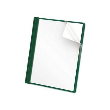 Oxford 55856 Clear Front Report Cover, Tang Clip, Letter, 1/2" Capacity, Green, 25/Box